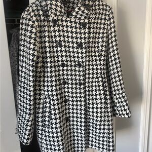 INC International Concepts Black and White Pea Coat
